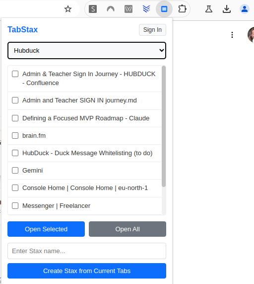 TabStax Screenshot